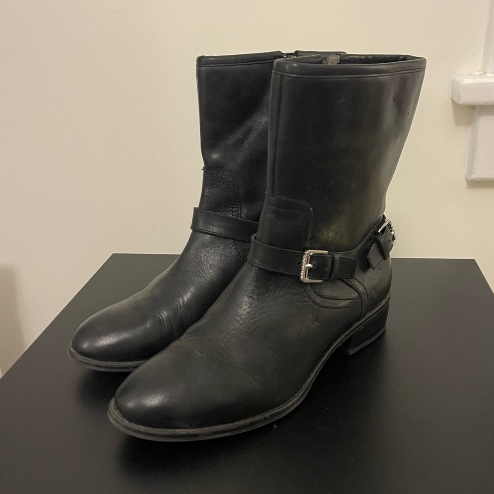 Lauren Ralph Lauren 6.5B Mesi Mid Calf Booties Shoes Soft Leather Black Classic